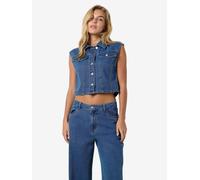 Noisy May - NMROBIE REGULAR CROP VEST BS007MB Blu - Abbigliamento XL Blu
