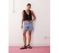 Noisy May - NMHERA NW LOOSE PINSTRIPED SHORTS Blu - Abbigliamento M Blu
