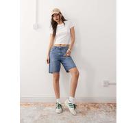 Noisy May - Pantaloncini di jeans ampi lavaggio blu medio a vita alta L