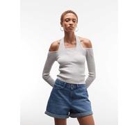 Noisy May - Pantaloncini in denim a vita medio alta blu medio S