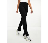 Noisy May - Pantaloni a vita alta neri con cuciture a vista-Nero XS L30