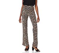 Noisy May Pantaloni a Zampa in Vita Elastica con Gamba a Zampa, Colore:Beige-Nero, Taglia:XS