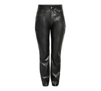 Noisy may Nmandy Moni Pu HW-Pantaloni alla Caviglia Noos Similpelle, Nero, (M) W x 34L Donna