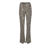 Noisy May Pantaloni a Zampa in Vita Elastica con Gamba a Zampa, Colore:Beige-Nero, Taglia:M