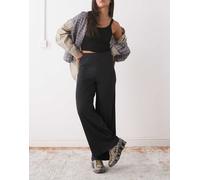 Noisy May - Pantaloni neri con fondo ampio a coste-Nero S