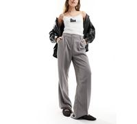 Noisy May - Pantaloni sartoriali con fondo ampio e vita alta grigi-Grigio XS