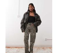 Noisy May Petite - Marley - Jeans con fondo ampio zebrati-Nero W28 L28