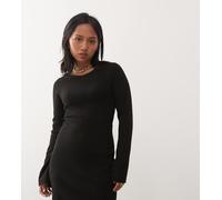 Noisy May Petite - Vestito skater nero a maniche lunghe lavorato a maglia L