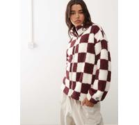 Noisy May - Pile bordeaux a scacchi con zip-Rosso M