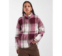 Noisy May pile con zip a tutta lunghezza a quadri bordeaux e crema-Viola L