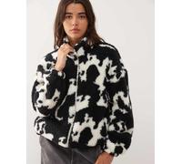 Noisy May - Pile con zip e motivo pezzato monocromatico-Nero L