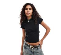 Noisy May - T-shirt vestibilità classica nera con maniche ad aletta-Nero XL