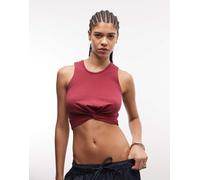 Noisy May - Top corto rosso con parte frontale attorcigliata XS