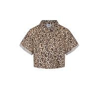 NOISY MAY Top cropped con stampa animalier e colletto Kent top party