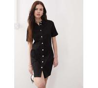 Noisy May - Vestito corto in denim nero a maniche corte XS