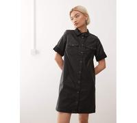 Noisy May - Vestito nero spalmato con bottoni S