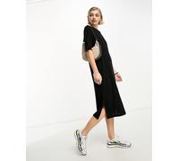 Noisy May - Vestito T-shirt nero midi con spacco XL