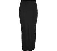 Noisy May Women Maxi Stretch Skirt with Slit Long Skirt Elegant Ankle Length Rib Fabric NMMAYA, Colore:Nero-2, Taglia:S