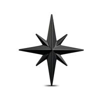 Noizzy Emblema per auto Polaris con rosa bussola, adesivo 3D in metallo personalizzato, logo a stella per veicoli, camion, furgoni, bagagliaio, accessori decorativi eleganti 6,5 x 5,5 cm (nero)