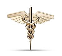 Noizzy Stemma medico 3D per auto con stemma del caduceo serpente per auto, accessorio per lo styling (oro)