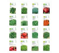 Nojus Set di semi da collezione di ortaggi ed erbe - 16 confezioni - Starter kit di semi di piante varie - Sementi da giardino Piante BIO - Scatola di semi di ortaggi 16 varietà