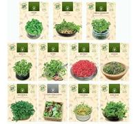 Nojus - Set di semi di Microgreen Spouting Mix - 11 confezioni di semi di ortaggi - Kit di avviamento per semi di piante varie - Semi da giardino - Semi Microgreen - 11 varietà