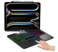 NOKBABO Custodia per iPad 13 Pro con tastiera e iPad Air da 13 pollici, retroilluminazione arcobaleno, portamatite, girevole a 360°, tastiera per iPad Pro 12,9" 6a/5a/4a/3a generazione (nero)