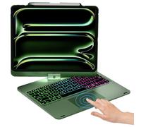 NOKBABO Custodia per iPad 13 Pro con tastiera e iPad Air da 13 pollici, retroilluminazione arcobaleno, portamatite, girevole a 360°, tastiera per iPad Pro 12,9" 6a/5a/4a/3a generazione, verde notte