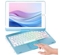 NOKBABO - Custodia per iPad di 9a generazione con tastiera touch girevole a 360° e retroilluminazione a 7 colori e supporto per penna per iPad di 9ª/8ª/7a generazione da 10,2 pollici e iPad Air da