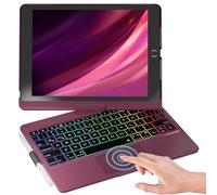 NOKBABO - Custodia per iPad di 9a generazione con tastiera touch girevole a 360° e retroilluminazione a 7 colori e supporto per penna per iPad di 9ª/8ª/7a generazione da 10,2 pollici e iPad Air da