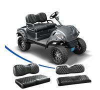 NOKINS Kit di 4 coprisedili anteriori e posteriori per carrello da golf, con diamanti, per Yamaha Drive/Drive2 OEM, non c'è bisogno di punti metallici, in vinile resistente e traspirante (cuciture