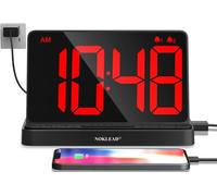 NOKLEAD Sveglia LED RGB da Comodino con Display Colorato | Display LED da 16,5 cm con colori RGB, luminosità regolabile, porta USB, snooze e orologio digitale