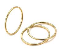 NOKMIT Anelli da 1 mm in oro 14 carati per donne e ragazze, anello in oro sottile, delicato e carino, impilabile, impilabile, non si ossida, vestibilità comoda, misura da 4 a 11, 1 pezzo, 2 pezzi, 3