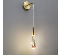 NOKTAI Applique da Parete Moderna in Cristallo a Goccia d'Acqua, Lampada da Parete in Alluminio, Illuminazione LED contemporanea, Lanterna da Parete per Camera da Letto, Comodino, soggior