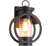 NOKTAI Applique da Parete Vintage con Attacco E27, Lampada da Parete retrò Industriale, Lanterna da Parete a Prova di umidità, Applique da Parete Creativa, Lampada in Ferro battuto, Vetro