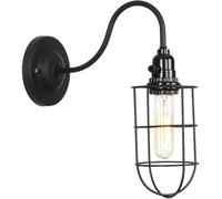 NOKTAI Lampada da Parete con Interruttore Industriale in Gabbia di Ferro Vintage, retrò E27 Edison, Lampada da corridoio per Scale, Lampada da Bagno, luci da Parete per Bagno, per soggior