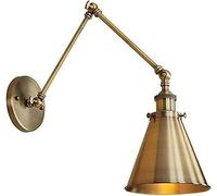 NOKTAI Lampada da parete finitura ottone regolabile Edison industriale applique da parete lampada da parete vintage classica lampada da parete nostalgica con braccio oscillante illuminazi