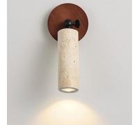 NOKTAI Lanterna da Parete in Stile Wabi-sabi Giapponese in travertino Giallo, Lampada da Parete Girevole a 180°, Applique da Parete dimmerabile a Tre Colori per Camera da Letto, Comodino,