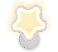 NOKTAI Moderna e graziosa Lampada da Parete a Forma di Stella pentagonale, luci LED in Acrilico, Staffa in Ferro Bianco, Illuminazione Compatibile con comodini da Camera da Letto, Lampada