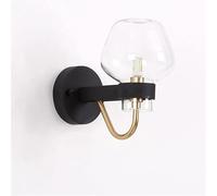 NOKTAI Moderna e Semplice Lampada da Parete a LED G9 - Lampada da Parete per Comodino in Ferro e Vetro, Lampada da soffitto per Interni ed Esterni