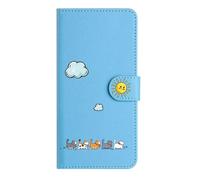Nokverzy Custodia Pelle per Samsung Galaxy A22 5G(6.6") Cover Magnetica Porta Carte Cavalletto Antiurto Pieghevoli Portafoglio Flip Cover per Samsung Galaxy A22 5G(6.6") Pelle Libro Cordini Gatti Blu