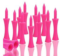 Nokwocy 100 Pezzi Tee Golf Rosa,57mm Plastica Pratica Tee Golf,Tee Golf Resistente,Tee da Golf Professional,Tee Golf Durevole,Tee Golf Alta qualità,Tee da Golf Castello,Allenamento Golf,Tee Golf
