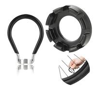 Nokwocy 2 Tiraraggi Bici Universale, Bicicletta Tiraraggi, Bicicletta Tiraraggi Bicicletta Chiave Tiraraggi 6 in 1 Tira Raggi Regolazione dei Cerchioni 10-15G per Raggi per Bicicletta(Nero)