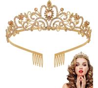 Nokwocy - Corona di cristallo con strass in argento, per matrimonio, ballo, feste principesse