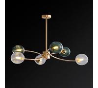 NOKXDKJWT E27 Lampadario Creativo Verde Chiaro, Luce molecolare Minimalista a 12 Teste, Illuminazione Minimalista per Lampada da soffitto, per lampade da Camera da Letto Studio Soggiorno/6 Teste