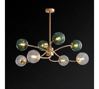 NOKXDKJWT E27 Lampadario Creativo Verde Chiaro, Luce Molecolare Minimalista a 12 Teste, Illuminazione Lampada da Soffitto Minimalista, per Lampade da Camera da Letto Studio Soggiorno/8 Teste