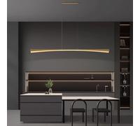 NOKXDKJWT Illuminazione a Sospensione a Isola in Rame Completo Lampadario lineare Nero/Oro Dimmerabile Lampada a Sospensione a LED per Sala da Pranzo Cucina, Bar per la Colazione, Soggiorno