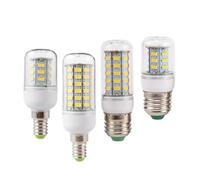 NOKXDKJWT Illuminazione, Confezione da 4, Lampadina LED a Mais E27/E14 24/36/48/56/69/72 LED SMD5730 AC220V Lampada LED lampadario a lume di Candela (E14 Bianco Freddo, 72 LED)