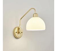 NOKXDKJWT Lampada da Parete ad Angolo Regolabile Luci da Parete in Metallo con Interruttore a Pulsante, apparecchio di Illuminazione E27 Applique da Lettura Dorate sul Comodino per Soggiorno, Ufficio