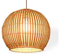 NOKXDKJWT Lampadari a Sospensione a soffitto in Gabbia Rustica con Paralume in Vimini Naturale da 11,8 Pollici, lampade da Ristorante in Stile Sud-EST Asiatico, lampadari